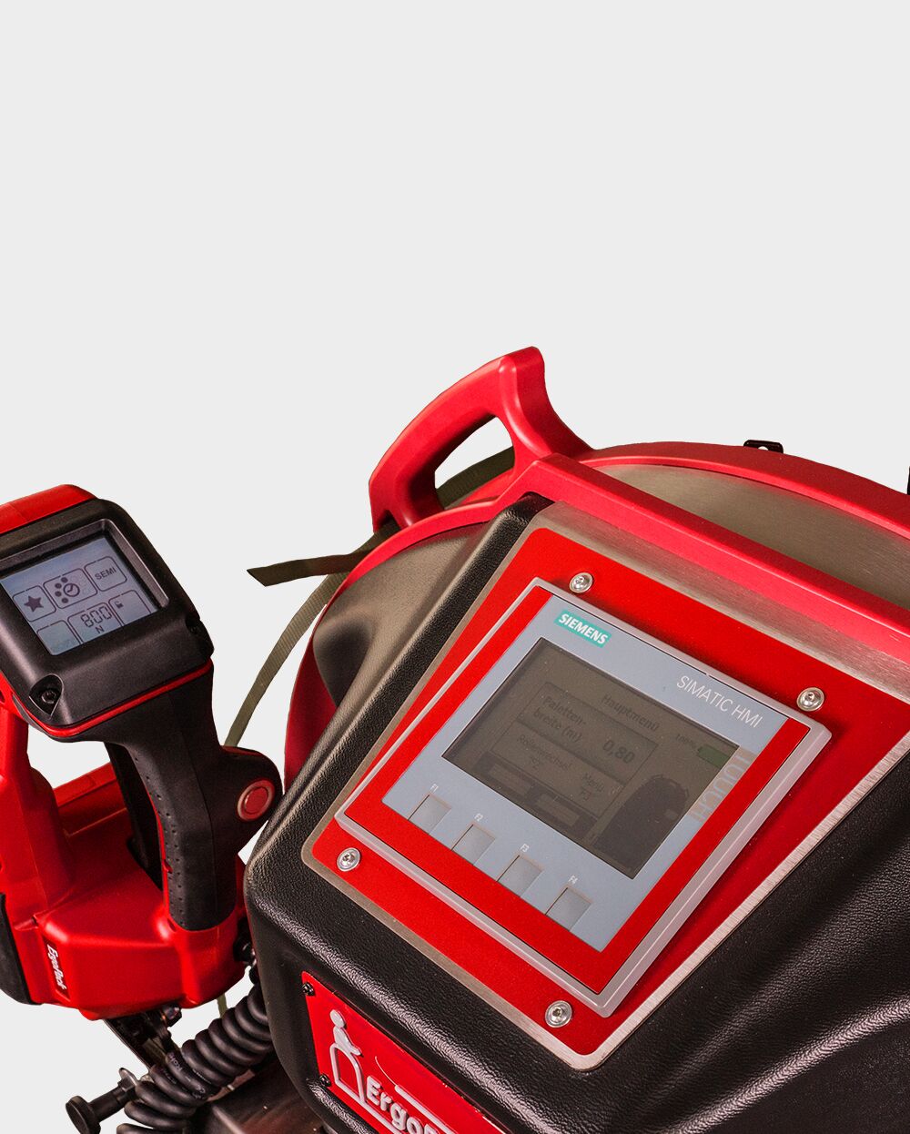 ErgoStrap ergonomic pallet strapping machine Display touchscreen